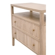 Maklaine Transitional Open Shelf 2-Drawer Nightstand in Natural