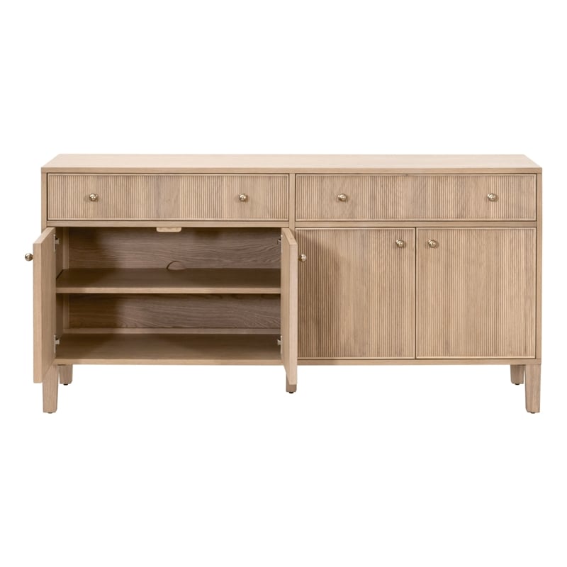 Maklaine Contemporary Transitional Media Sideboard in Natural