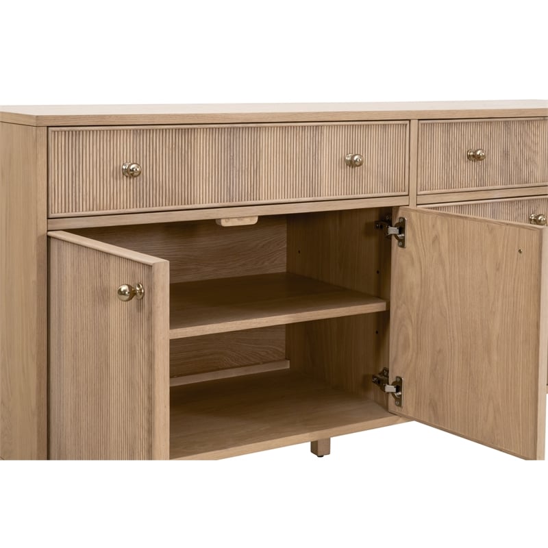Maklaine Contemporary Transitional Media Sideboard in Natural
