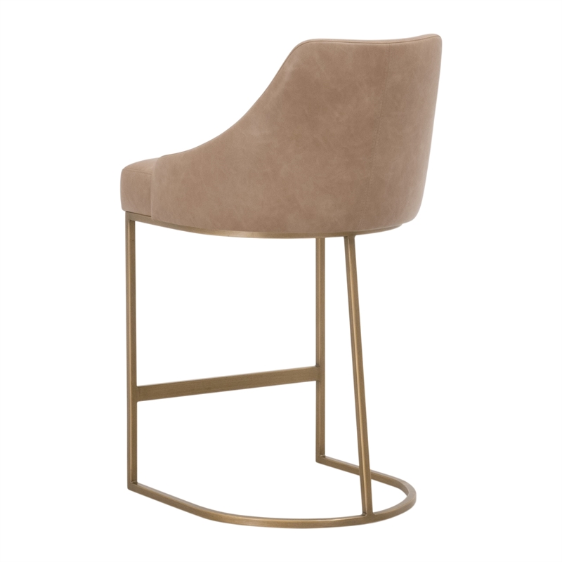 Maklaine Contemporary Transitional Counter Stool Set of 2 in Tan