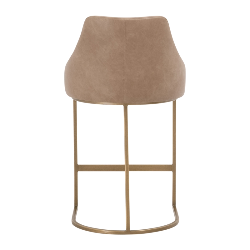 Maklaine Contemporary Transitional Counter Stool Set of 2 in Tan