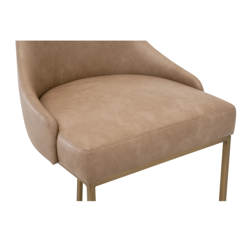 Maklaine Contemporary Transitional Counter Stool Set of 2 in Tan