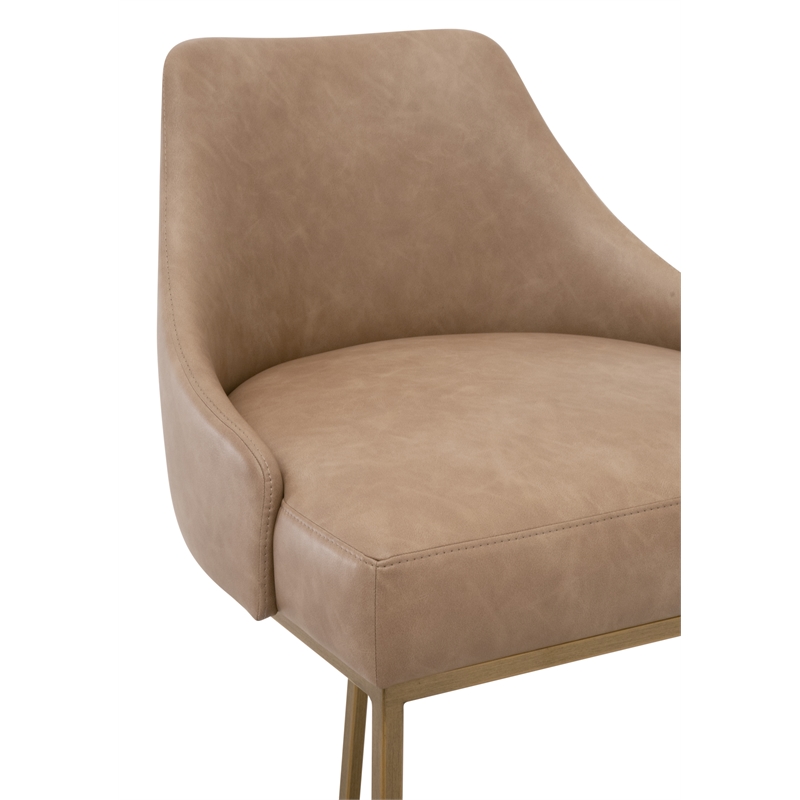 Maklaine Contemporary Transitional Counter Stool Set of 2 in Tan