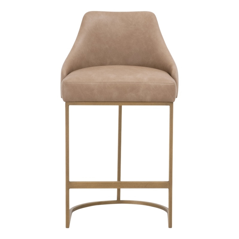 Maklaine Contemporary Transitional Counter Stool Set of 2 in Tan