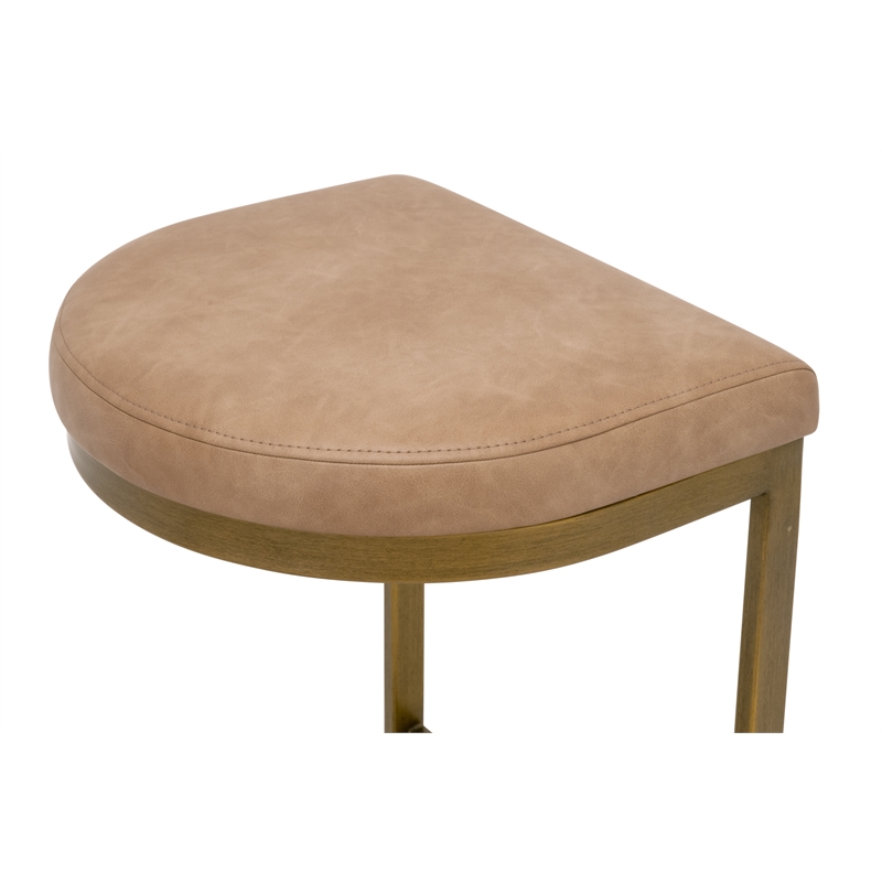 Maklaine Contemporary Transitional Counter Stool in Tan Finish