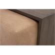 Maklaine Transitional Dovetail Upholstered Coffee Table in Tan