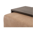 Maklaine Transitional Dovetail Upholstered Coffee Table in Tan