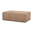 Maklaine Transitional Dovetail Upholstered Coffee Table in Tan