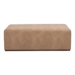 Maklaine Transitional Dovetail Upholstered Coffee Table in Tan