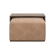Maklaine Transitional Dovetail Upholstered Coffee Table in Tan