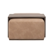 Maklaine Transitional Dovetail Upholstered Coffee Table in Tan