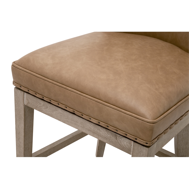 Maklaine Contemporary Transitional Swivel Counter Stool in Brown