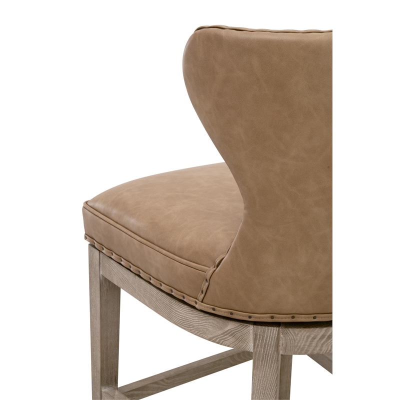 Maklaine Contemporary Transitional Swivel Counter Stool in Brown