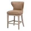 Maklaine Contemporary Transitional Swivel Counter Stool in Brown
