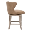 Maklaine Contemporary Transitional Swivel Counter Stool in Brown