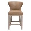 Maklaine Contemporary Transitional Swivel Counter Stool in Brown
