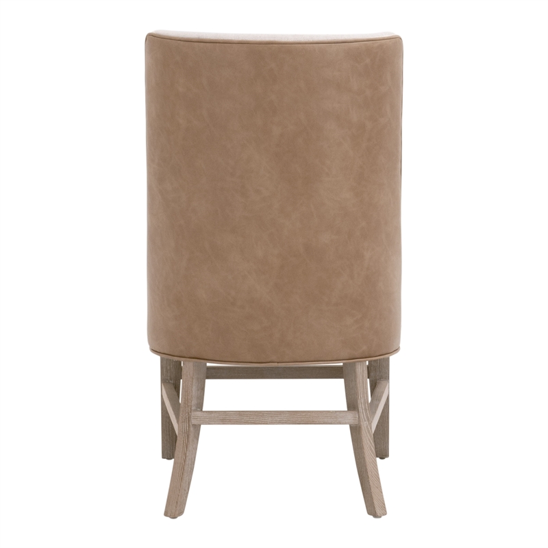 Maklaine Contemporary Transitional Duet Head Chair in Beige Finish