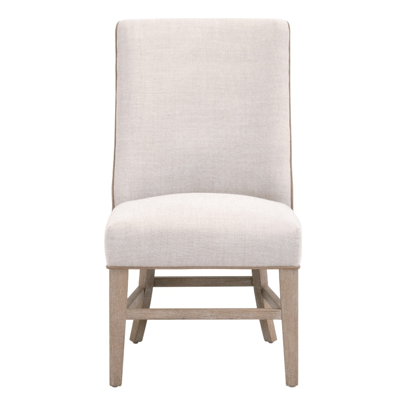 Maklaine Contemporary Transitional Duet Head Chair in Beige Finish