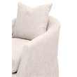Maklaine Modern Transitional Slipcover Swivel Club Chair in Beige