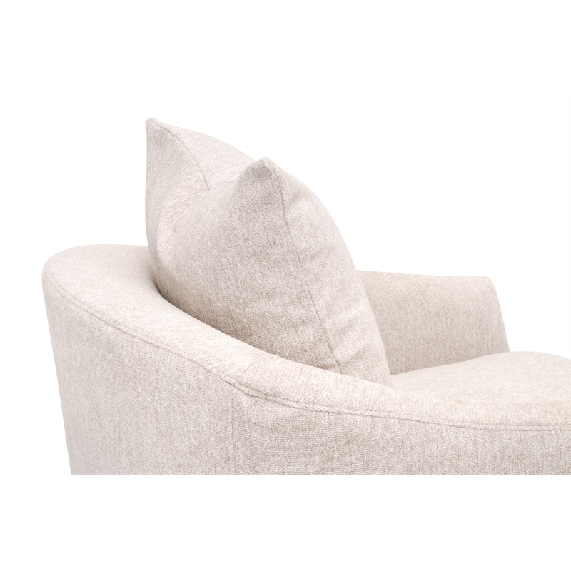 Maklaine Modern Transitional Slipcover Swivel Club Chair in Beige
