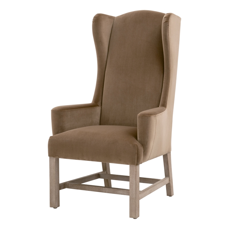 Maklaine Contemporary Transitional Arm Chair in Brown Finish