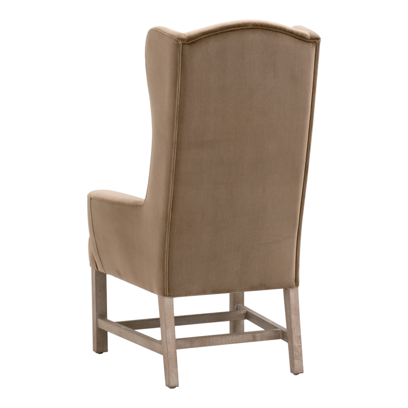 Maklaine Contemporary Transitional Arm Chair in Brown Finish