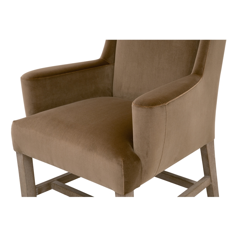 Maklaine Contemporary Transitional Arm Chair in Brown Finish