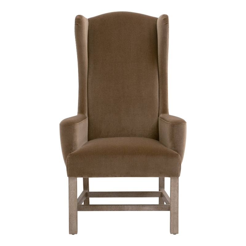 Maklaine Contemporary Transitional Arm Chair in Brown Finish