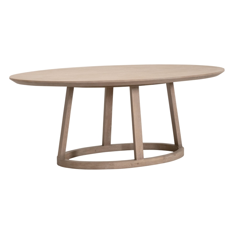 Maklaine Contemporary Transitional Oval Dining Table in Natural