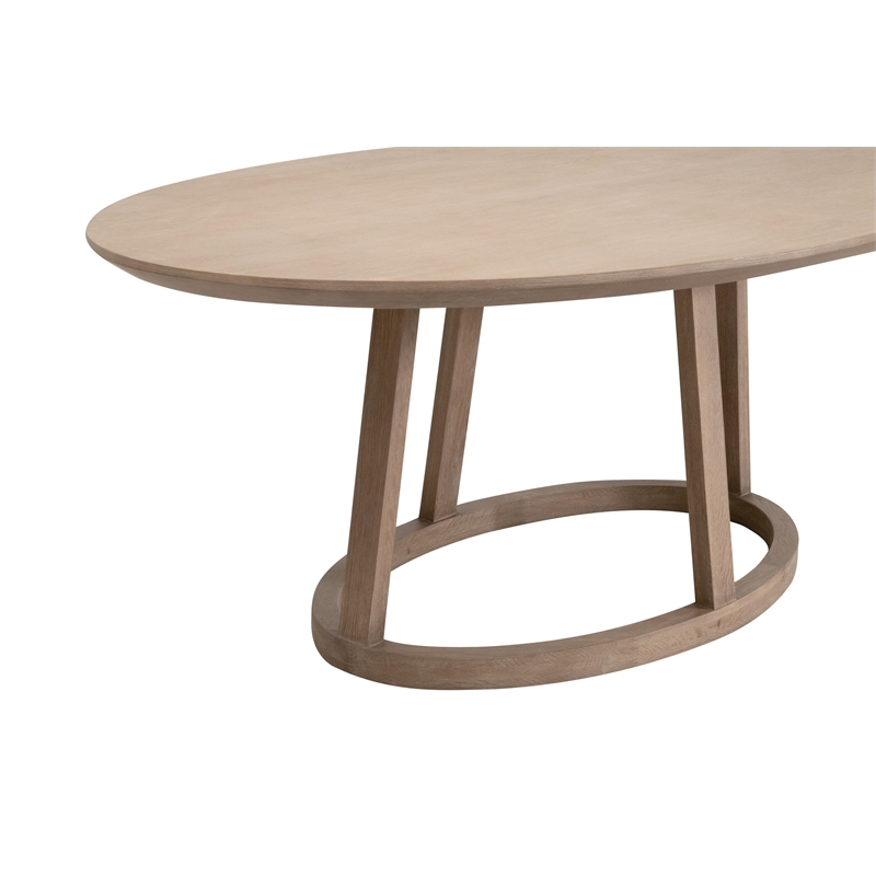 Maklaine Contemporary Transitional Oval Dining Table in Natural