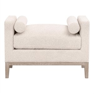 Maklaine Modern Transitional Upholstered Accent Stool in Beige