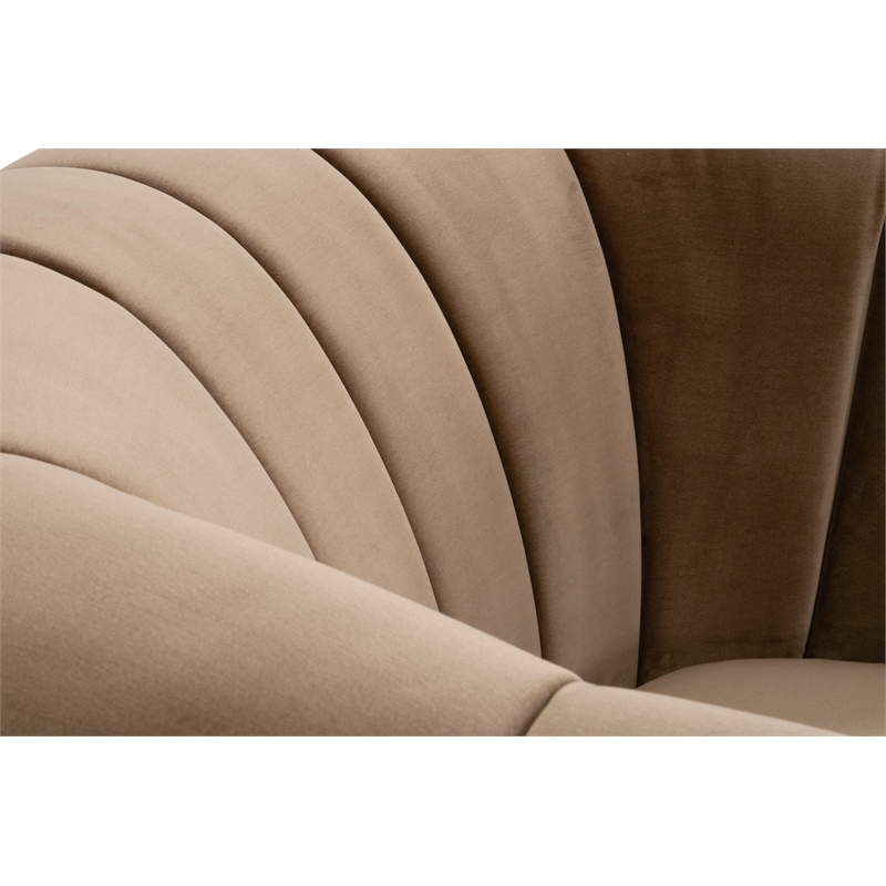 Maklaine Modern Transitional Channel Back Sofa Chair in Brown