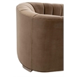 Maklaine Modern Transitional Channel Back Sofa Chair in Brown