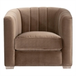 Maklaine Modern Transitional Channel Back Sofa Chair in Brown