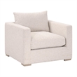 Maklaine Transitional Outdoor Track Arm Sofa Chair in Off White