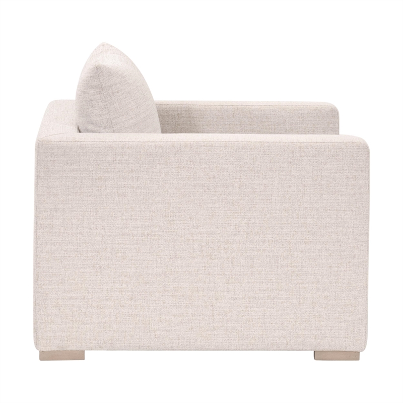 Maklaine Transitional Outdoor Track Arm Sofa Chair in Off White