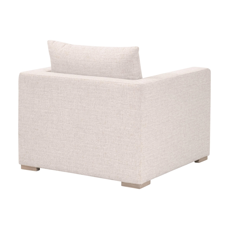 Maklaine Transitional Outdoor Track Arm Sofa Chair in Off White