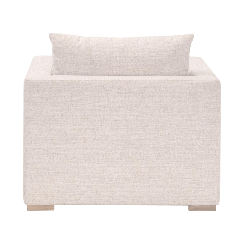 Maklaine Transitional Outdoor Track Arm Sofa Chair in Off White