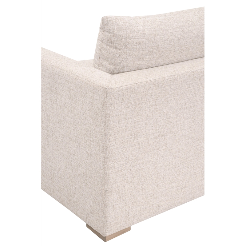 Maklaine Transitional Outdoor Track Arm Sofa Chair in Off White