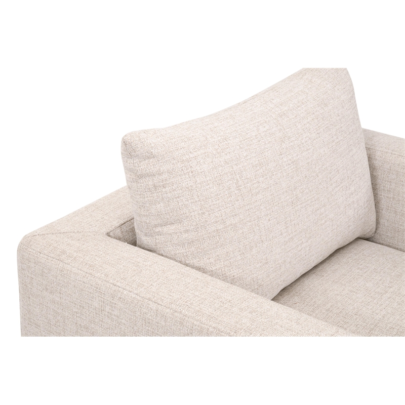 Maklaine Transitional Outdoor Track Arm Sofa Chair in Off White