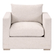 Maklaine Transitional Outdoor Track Arm Sofa Chair in Off White