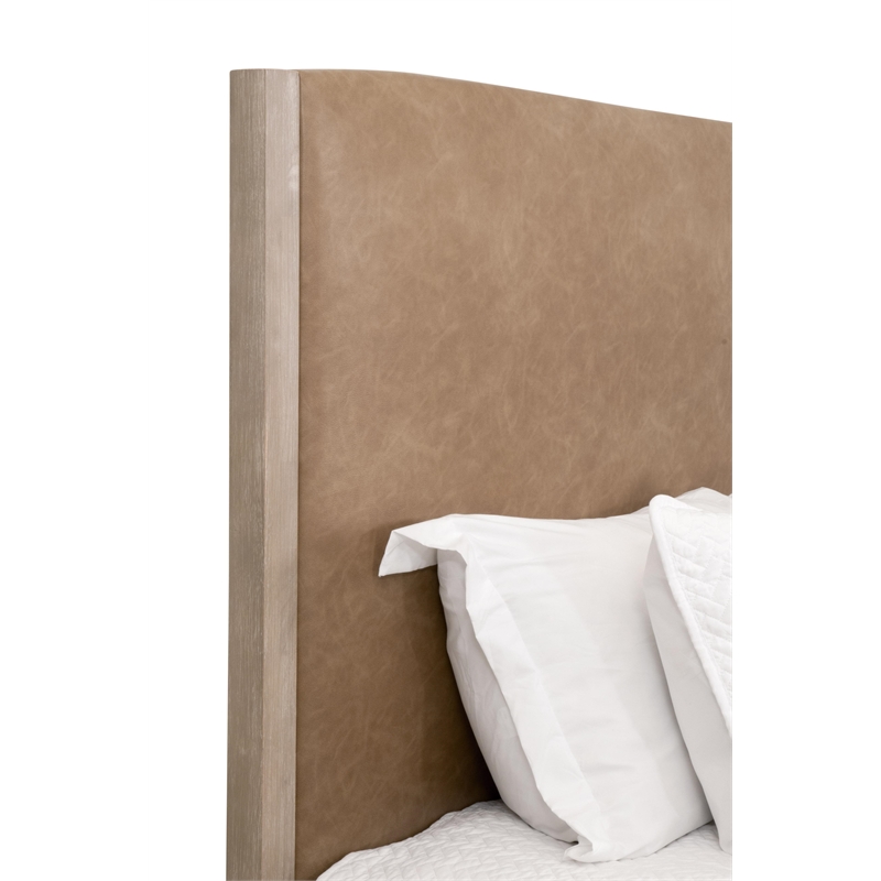 Maklaine Contemporary Transitional Standard King Bed in Tan Finish