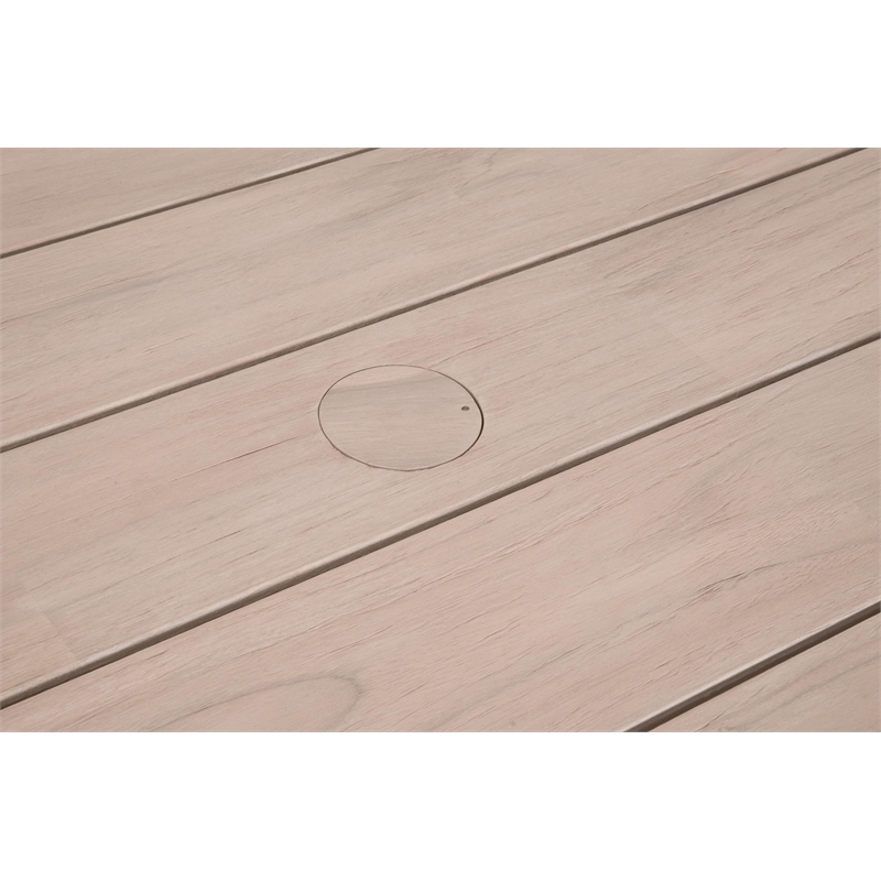Maklaine Modern Transitional Outdoor Dining Table in Natural