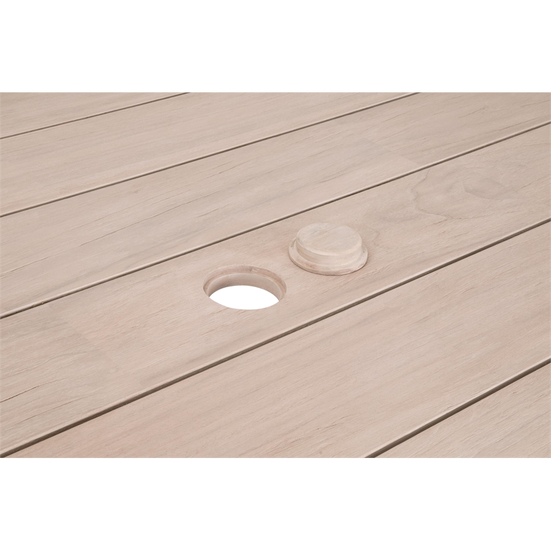 Maklaine Modern Transitional Big Outdoor Dining Table in Natural