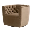 Maklaine Contemporary Transitional Swivel Club Chair in Brown