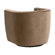 Maklaine Contemporary Transitional Swivel Club Chair in Brown