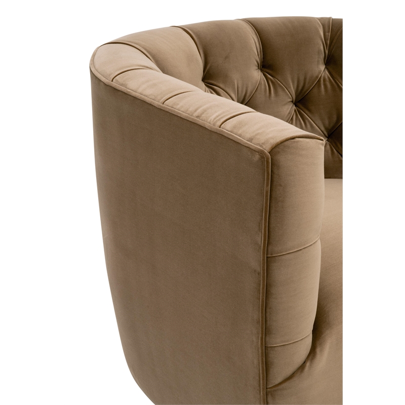 Maklaine Contemporary Transitional Swivel Club Chair in Brown