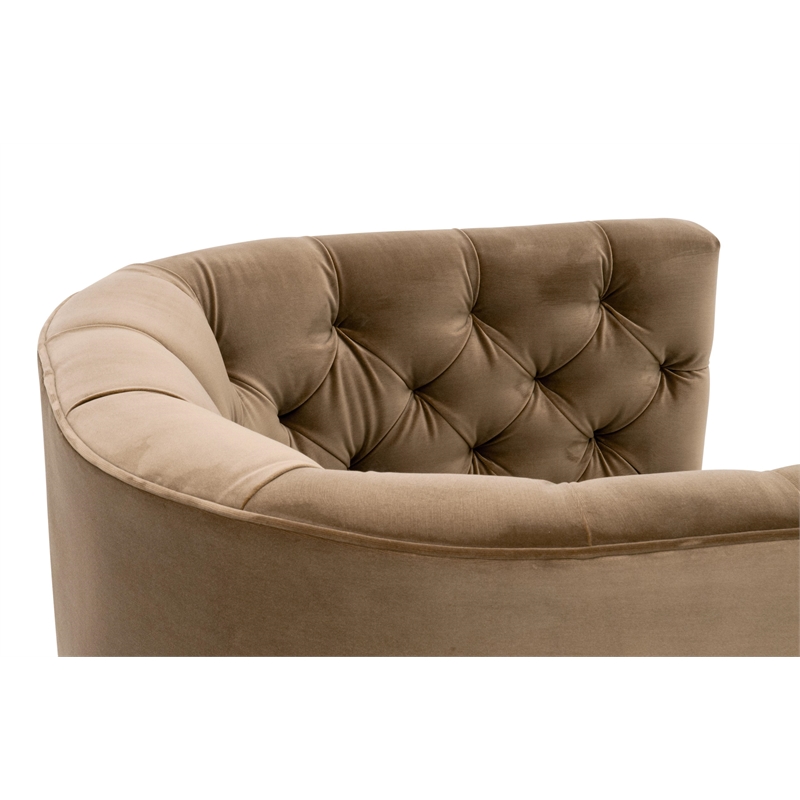 Maklaine Contemporary Transitional Swivel Club Chair in Brown
