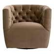 Maklaine Contemporary Transitional Swivel Club Chair in Brown