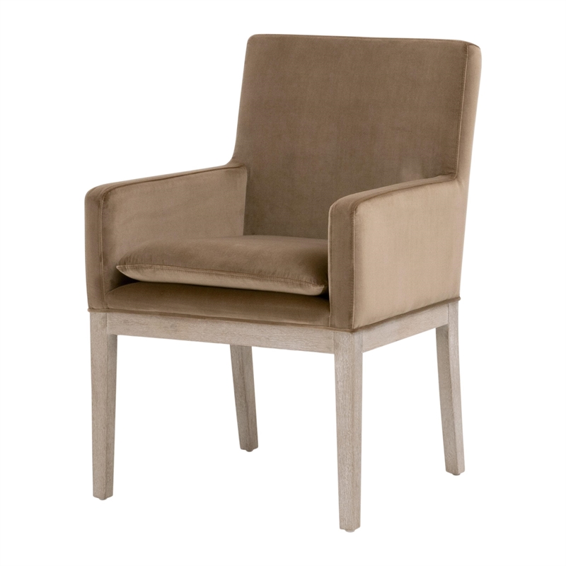 Maklaine Contemporary Transitional Arm Chair in Brown Finish